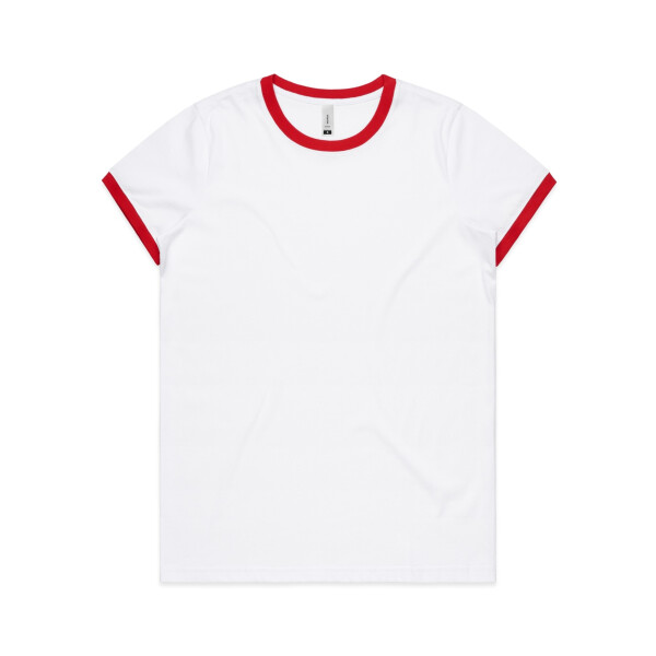 Womens AS Colour Ringer Tee 4053 Front