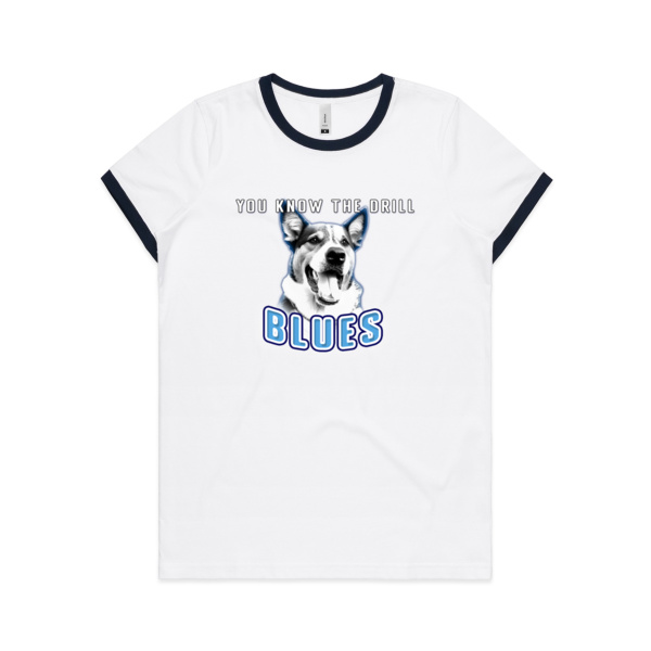 Women's Cattle Dog Ringer Tshirt Thumbnail