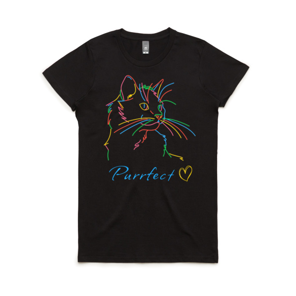 Purrfect Neon T-shirt Thumbnail
