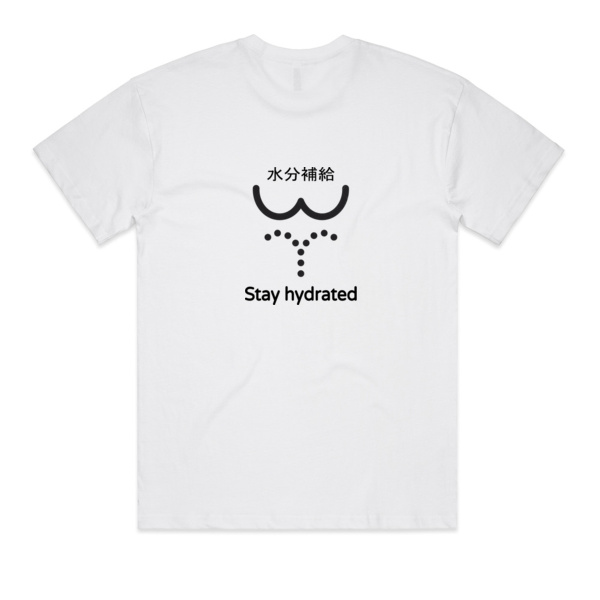 Stay Hydrated black oversize drop shoulder T-shirt Thumbnail