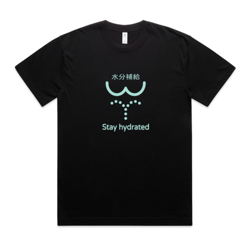 Stay Hydrated blue oversize drop shoulder T-shirt Thumbnail