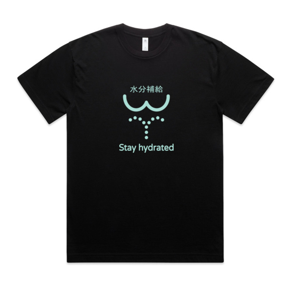 Stay Hydrated blue oversize drop shoulder T-shirt Thumbnail