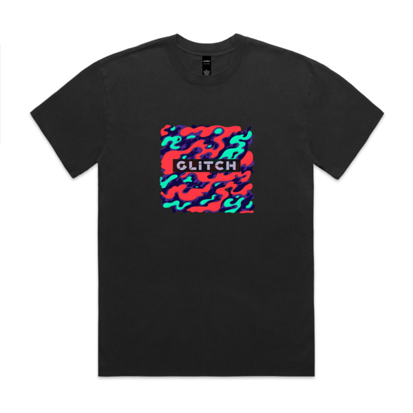 Glitch red camo faded oversize drop shoulder T-shirt Thumbnail