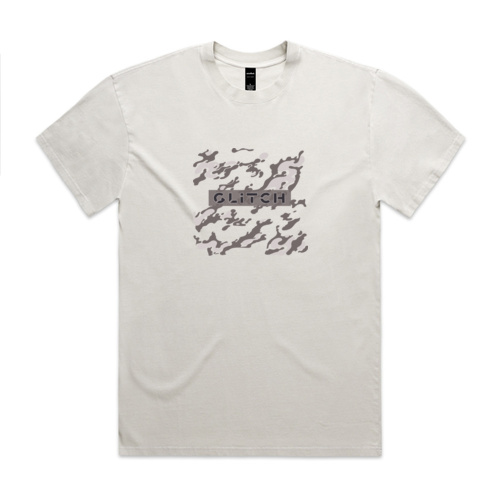 Glitch grey camo faded oversize drop shoulder T-shirt Thumbnail