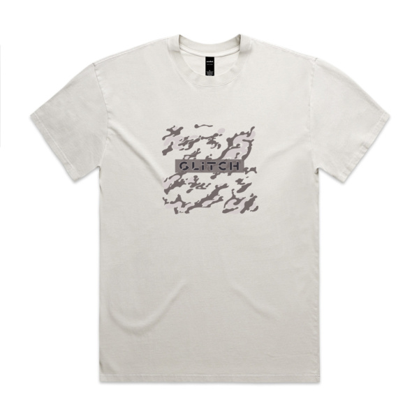Glitch grey camo faded oversize drop shoulder T-shirt Thumbnail