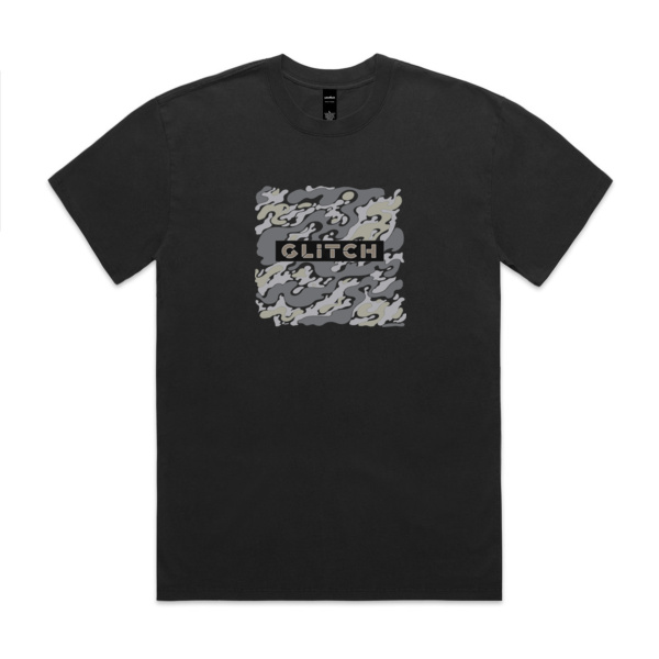 Glitch camel camo faded oversize drop shoulder T-shirt Thumbnail
